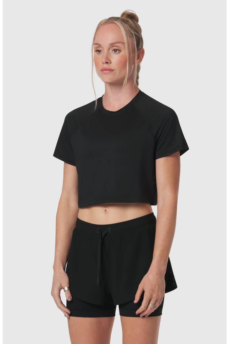 AeroSilver Cropped Tee, Main, color, Black
