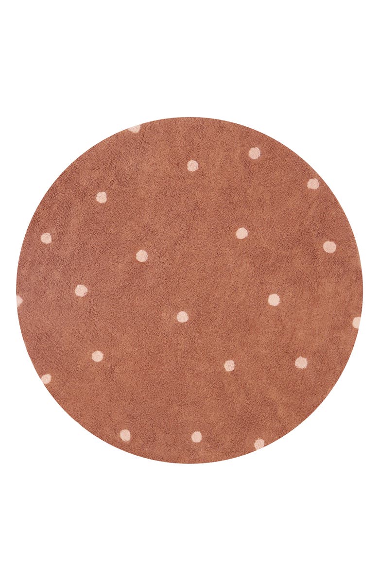 Lorena Canals Kids' Wasahable Round Dot Play Rug, Main, color, Chestnut Rose