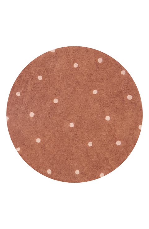 Kids' Wasahable Round Dot Play Rug