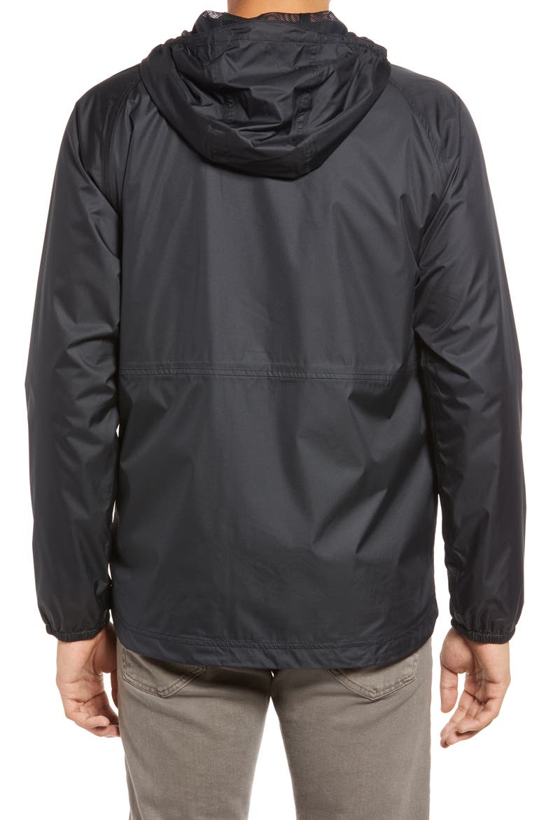 Men's Packable Waterproof Hooded Windbreaker Jacket, Alternate, color, BLACK