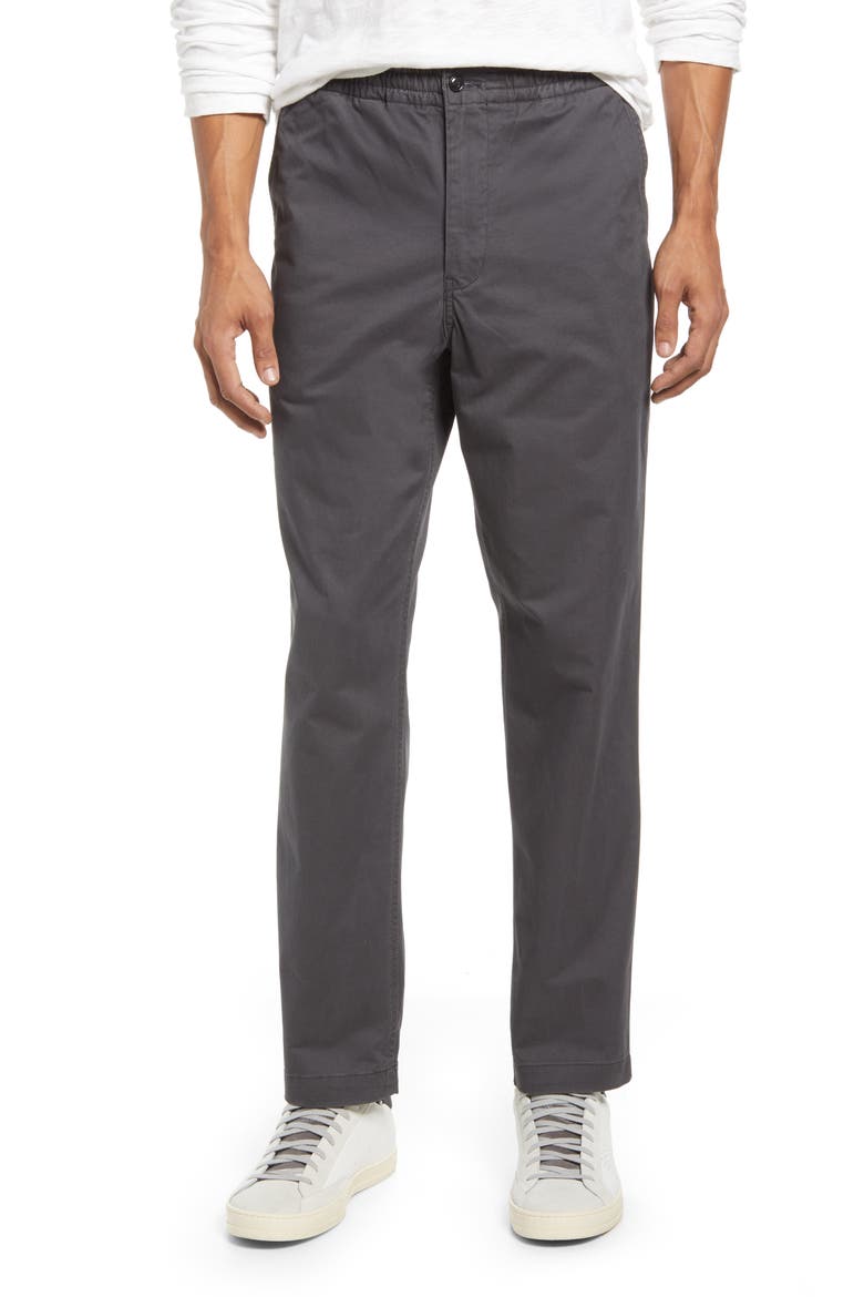 Men's Classic Tapered Fit Elastic Waist Chinos, Main, color, BLACK MASK