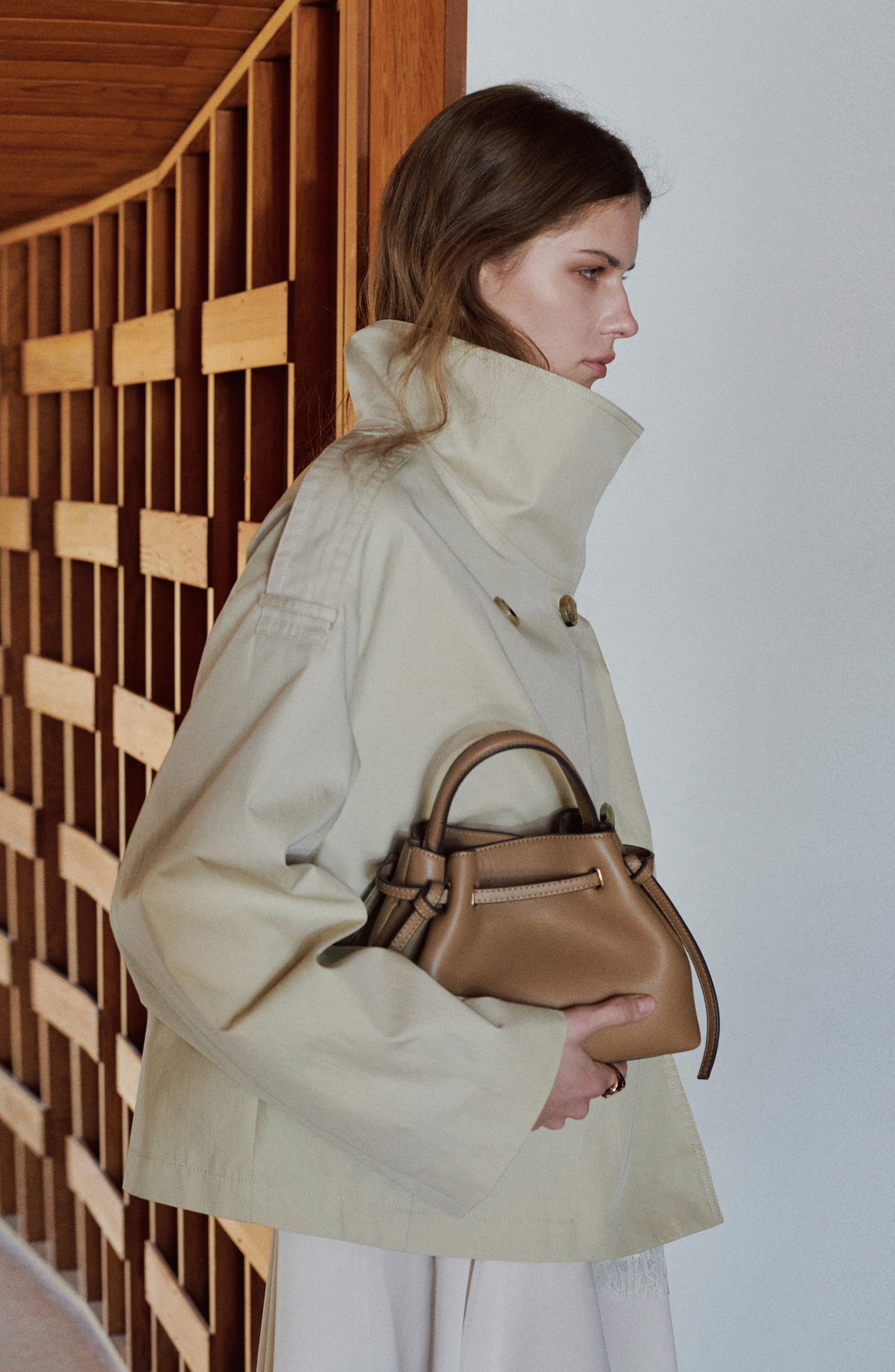 MANGO Faux Leather Bucket Bag, Alternate, color, Medium Brown