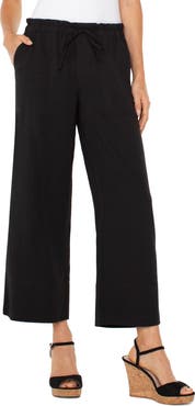 Liverpool Los Angeles Tie Waist Ankle Wide Leg Pants