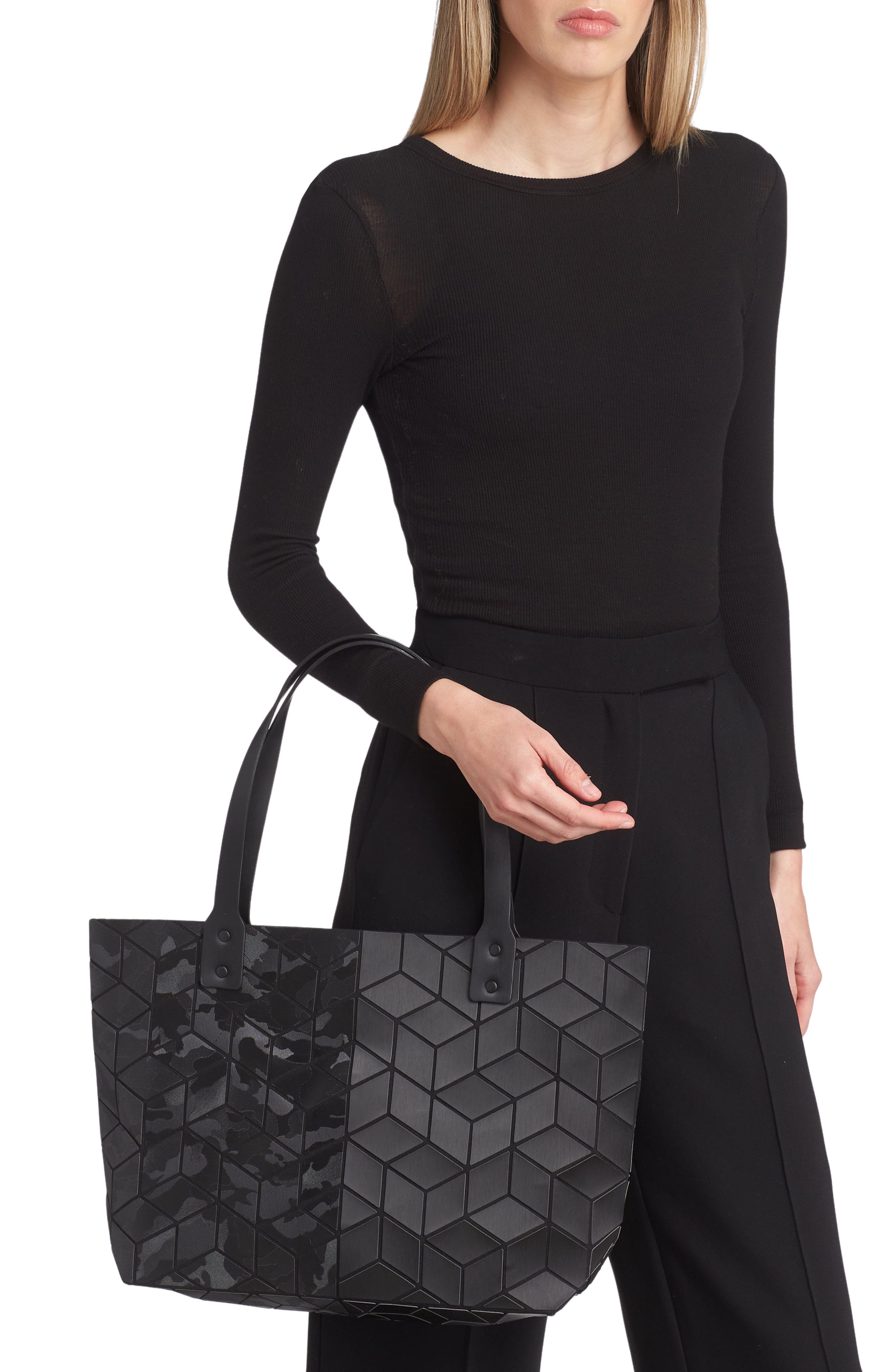 PATRIZIA LUCA Geometric Tote Bag, Alternate, color, Matte Black