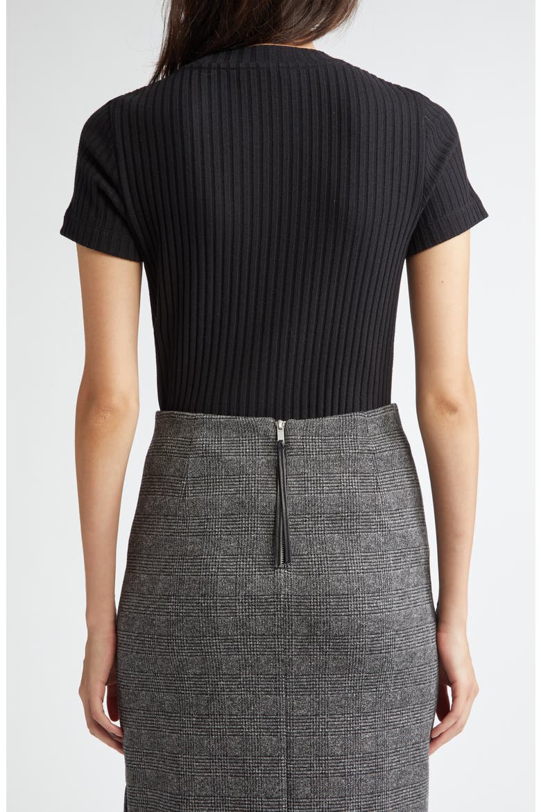 Rib Crewneck Top, Alternate, color, BLACK