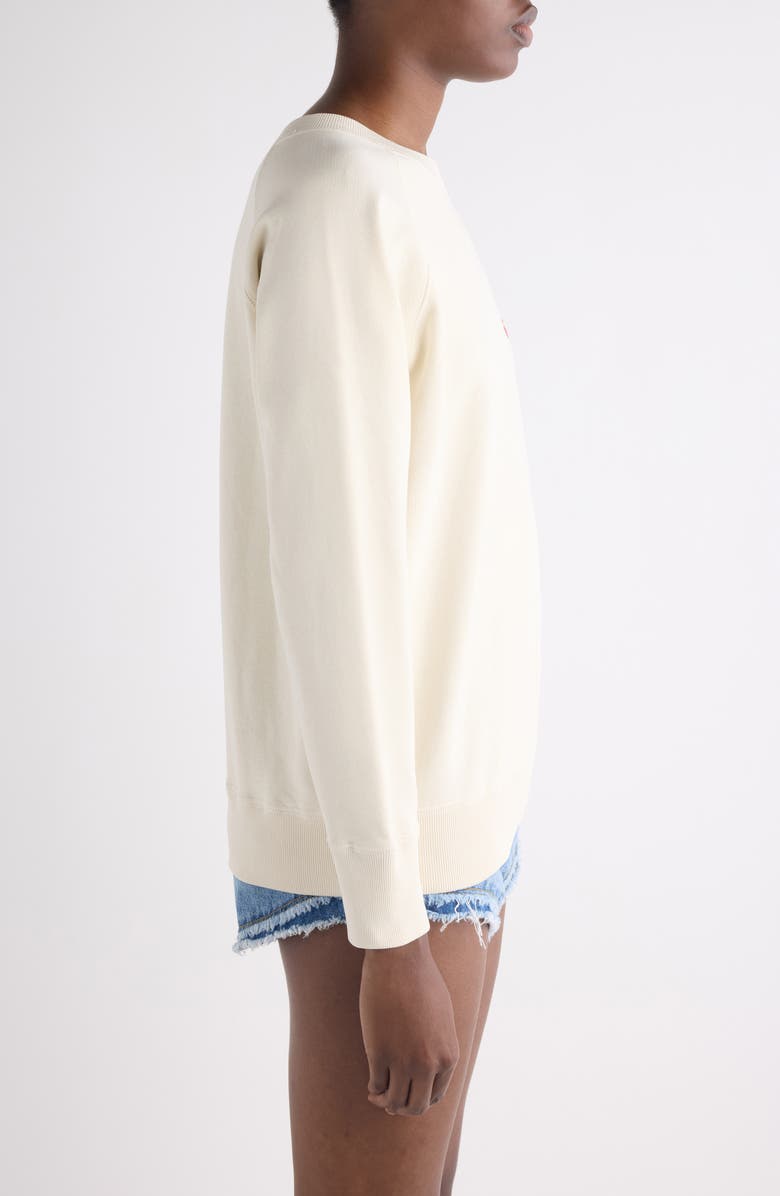 Isabel Marant Étoile Millyny Lips Embroidered Fleece Sweatshirt, Alternate, color, Ecru