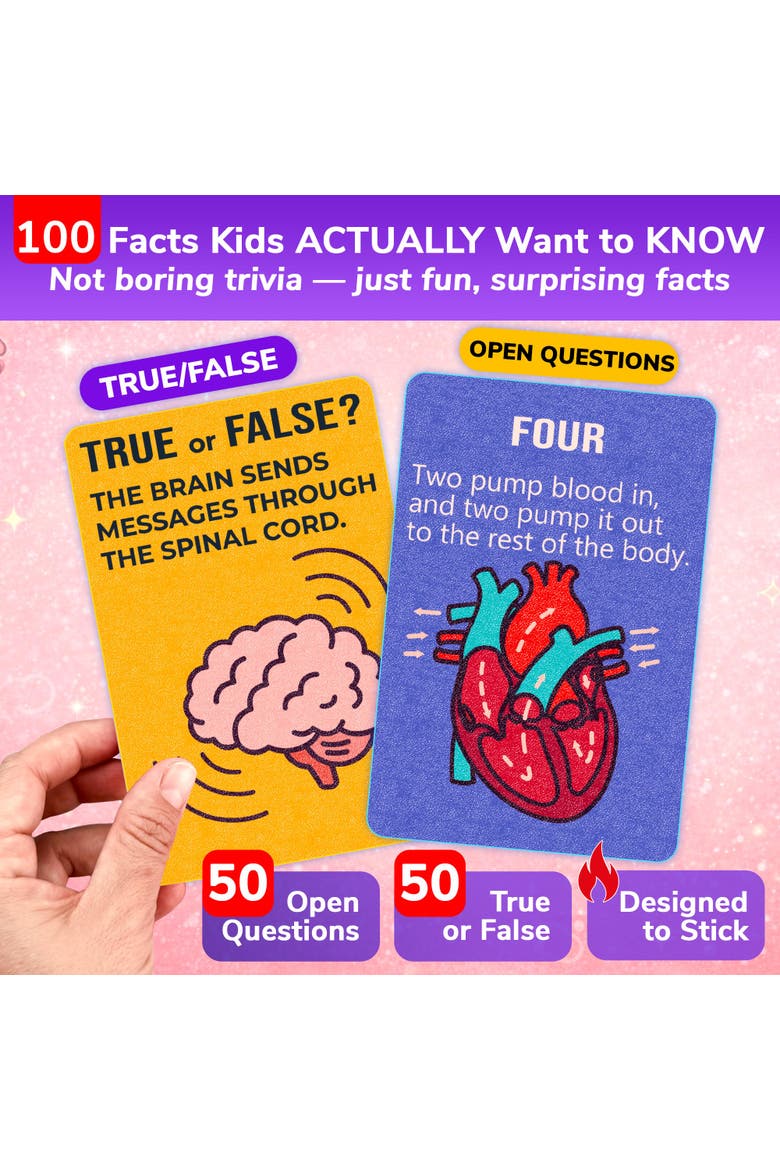 Kids Trivia Card Games - World, Space, History & Human Body, Alternate, color, Body