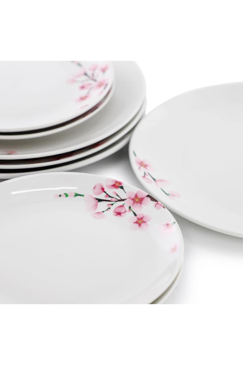 Tamara 16 Piece Porcelain Double Bowl Dinnerware Set, Alternate, color, White