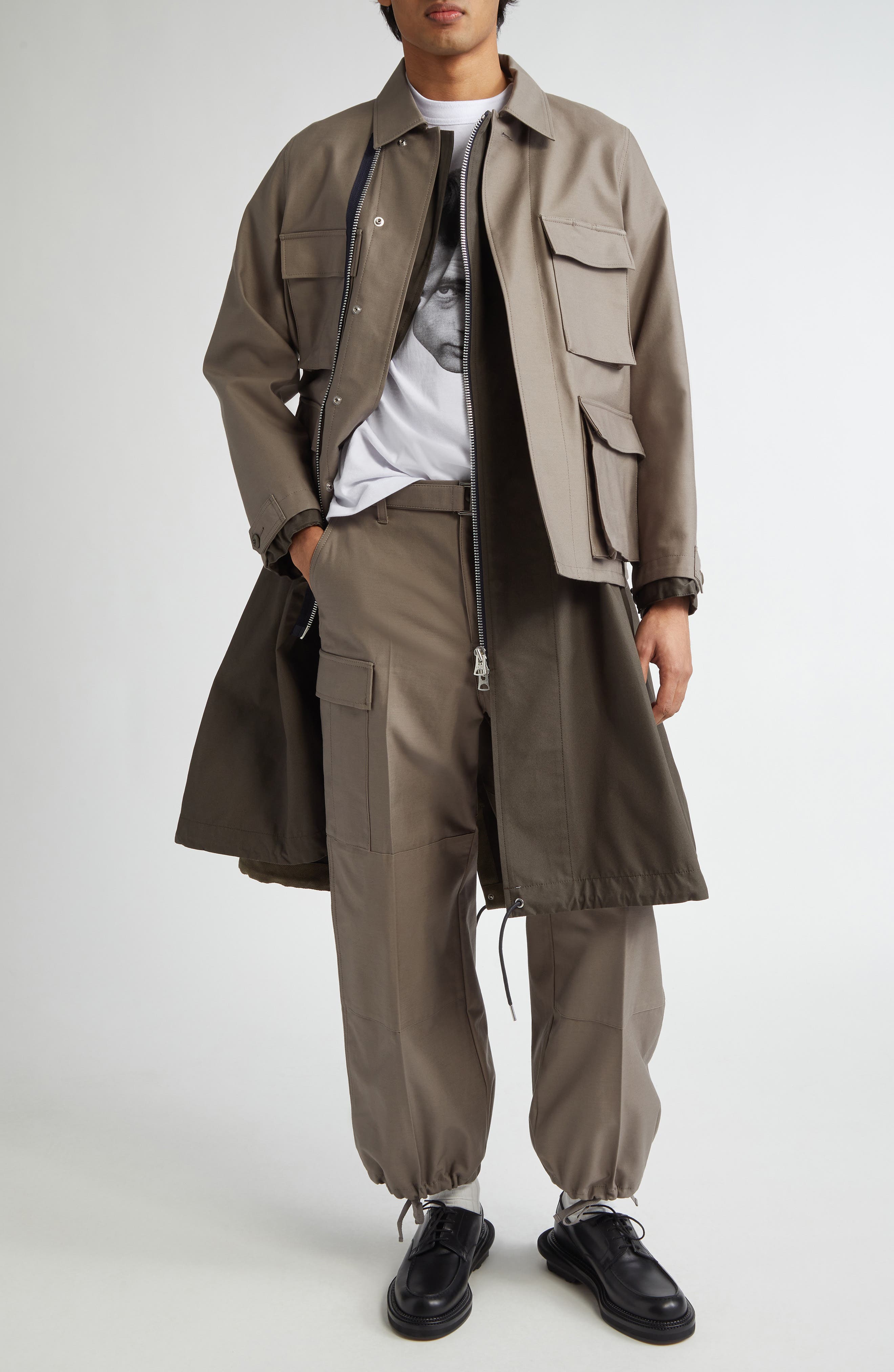 x WTAPS Layered Mixed Media Coat - image 2