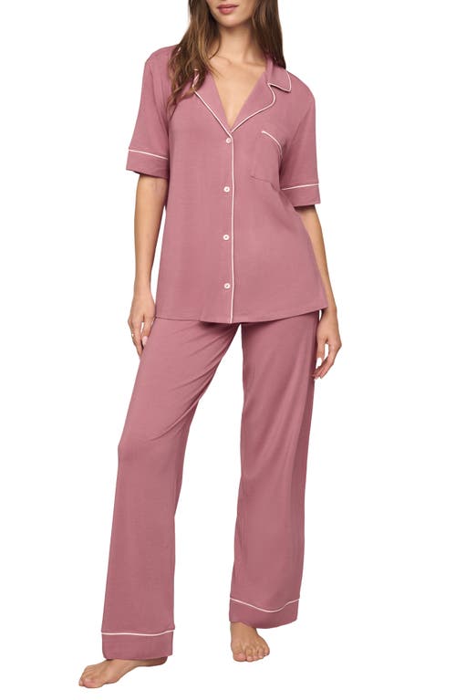 Eberjey Gisele Short Sleeve Pant Pajamas In Gold