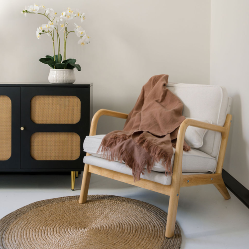 Cg Hunter Throw Blanket With Fringe In Brown