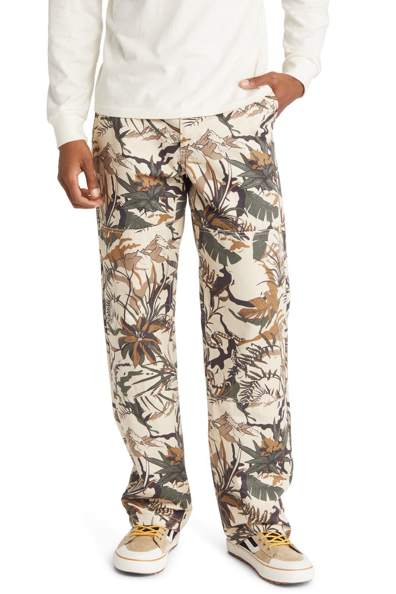 Men's Authentic Print Cotton Chino Pants, Main, color, OATMEAL/ DUCK GREEN
