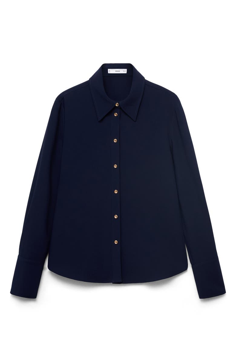 MANGO Button-Up Shirt, Alternate, color, Navy