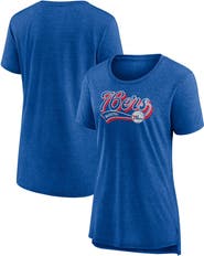 FANATICS Women's Fanatics Branded Heather Royal Philadelphia 76ers League Leader Tri-Blend T-Shirt