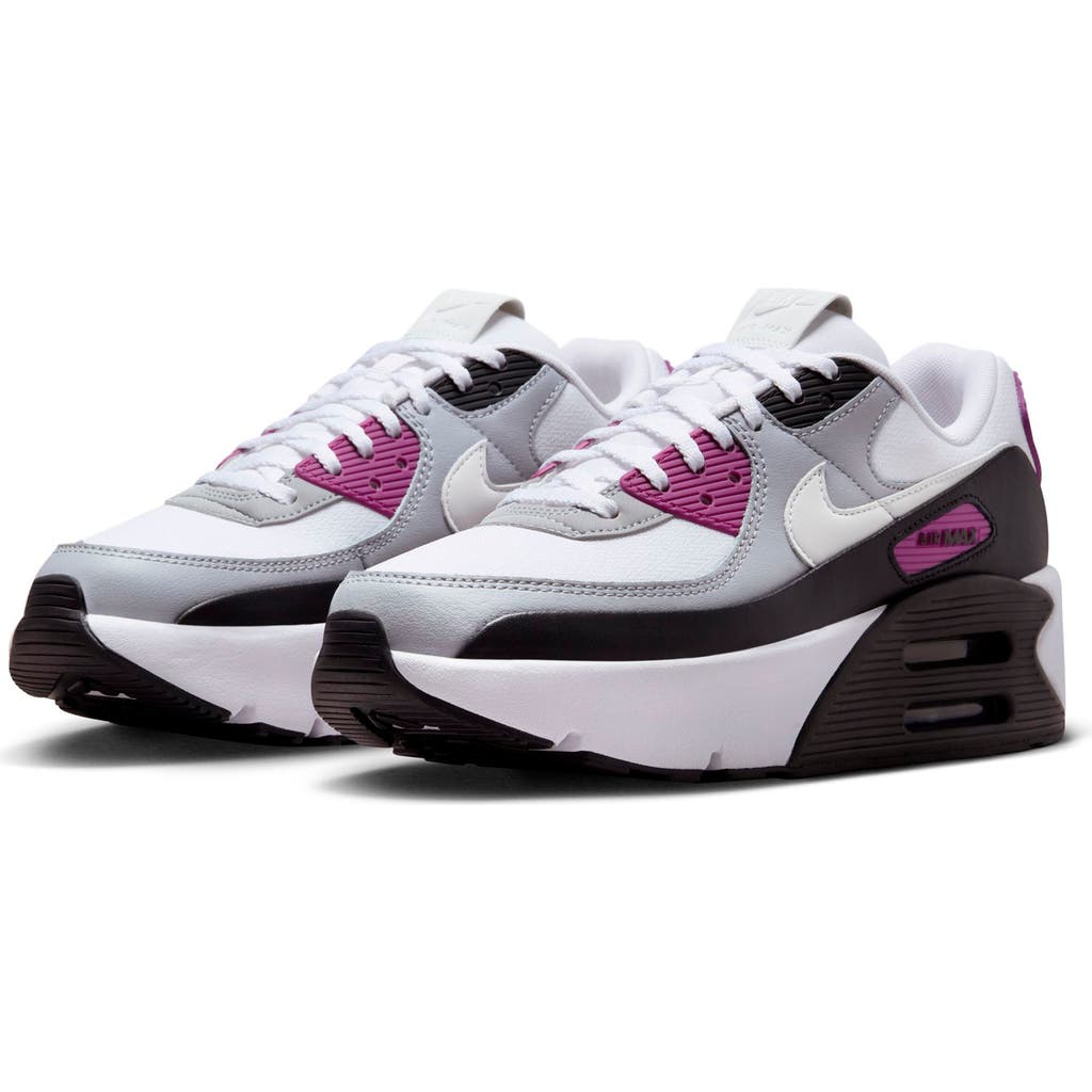 Nike Air Max 90 Lv8 Platform Sneaker In White/dust/berry