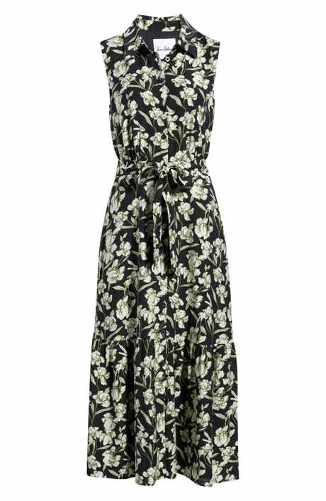 Garden Floral Tie Waist Sleeveless Maxi Dress