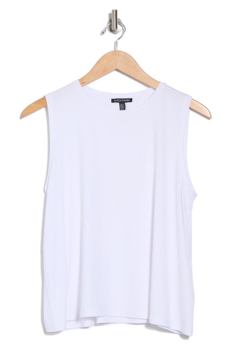Crewneck Jersey Shell, Alternate, color, WHITE