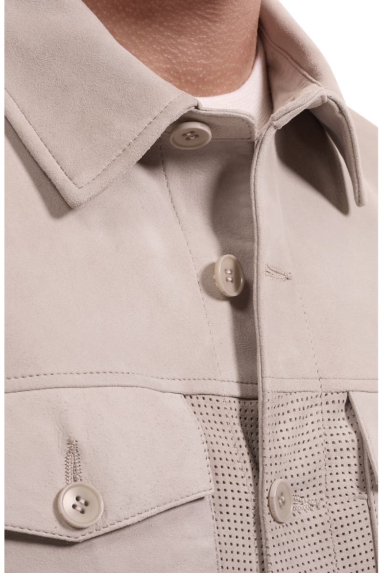 Perforated Suede Jacket, Alternate, color, OATMEAL