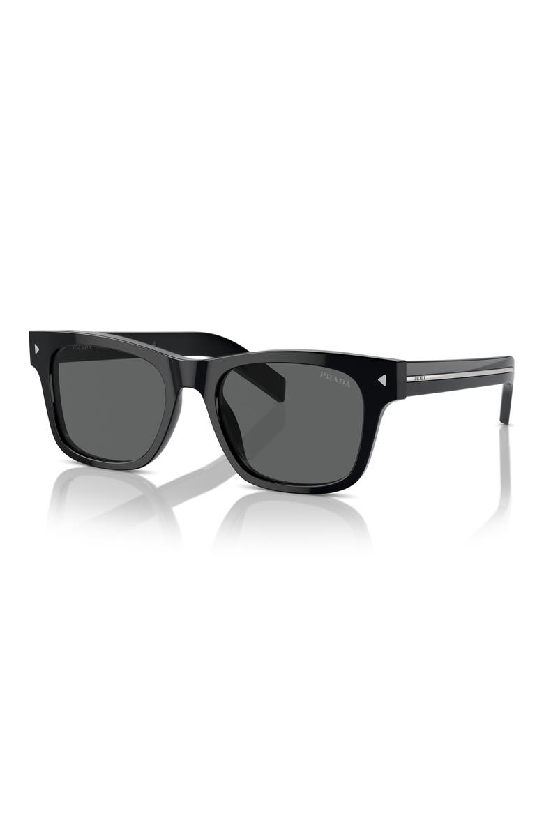 51mm Rectangular Sunglasses, Alternate, color, BLACK