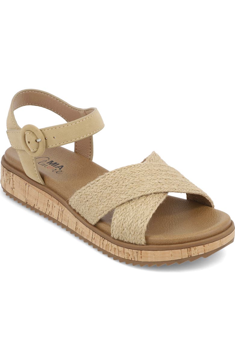MIA AMORE Rayne Platform Sandal, Main, color, Natural