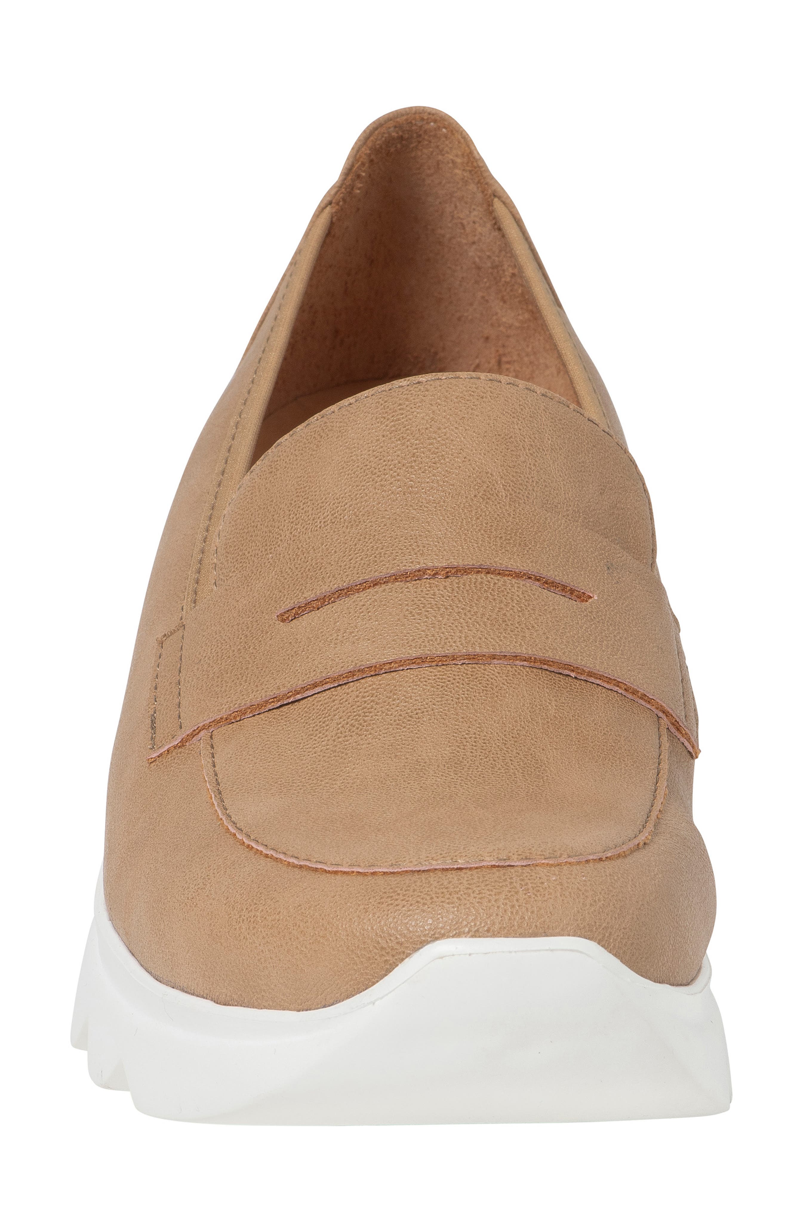 Snoafer Platform Wedge Penny Loafer, Alternate, color, SAND