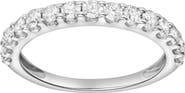 LuvMyJewelry Francesca 14K Gold Round Diamond Studded Half Eternity Band Ring - 0.5cts