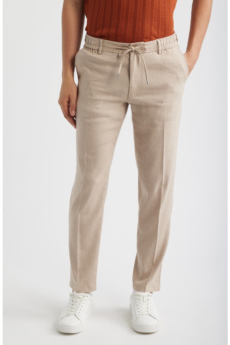 Kane Linen Blend Drawstring Pants, Main, color, OPEN BEIGE