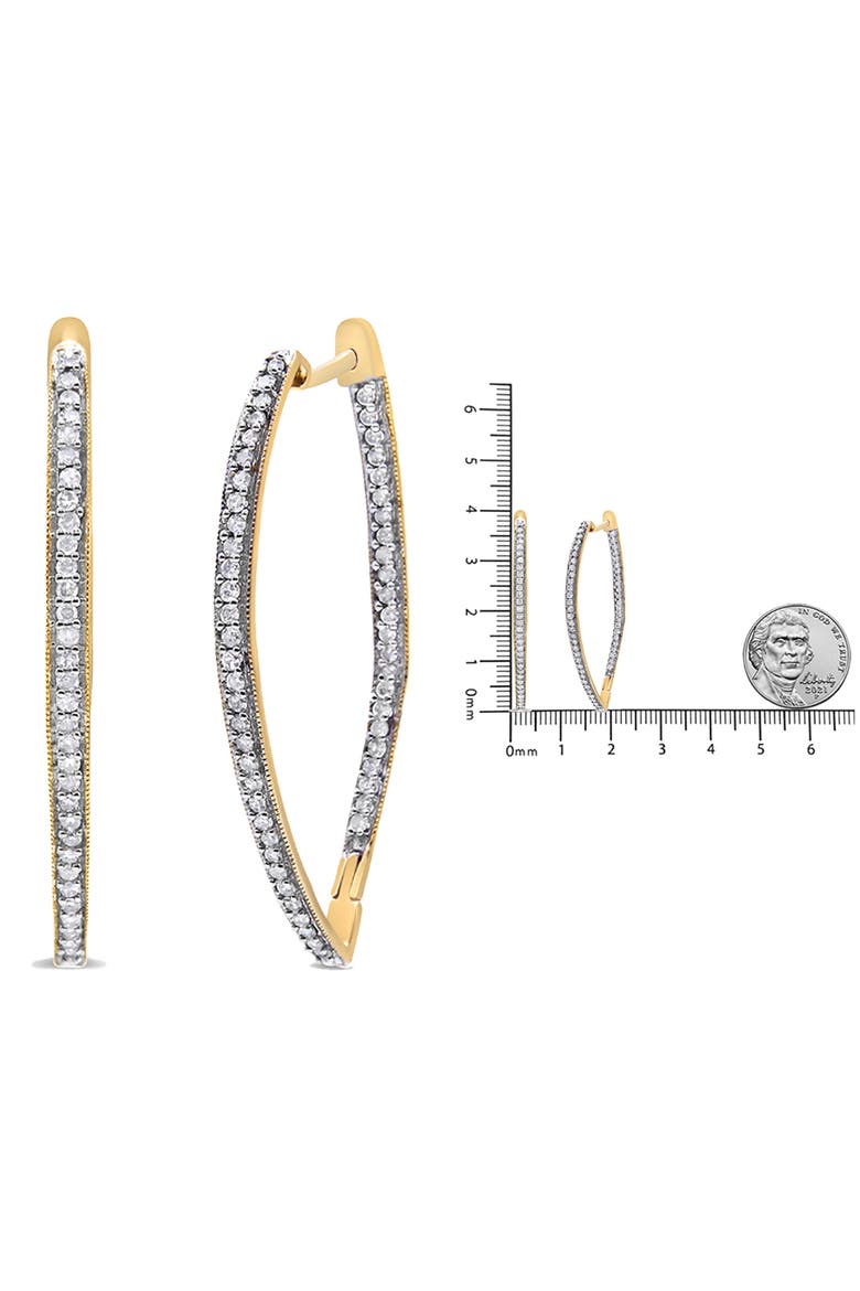 10k Yellow Gold Round Diamond Earrings, Alternate, color, Yellow