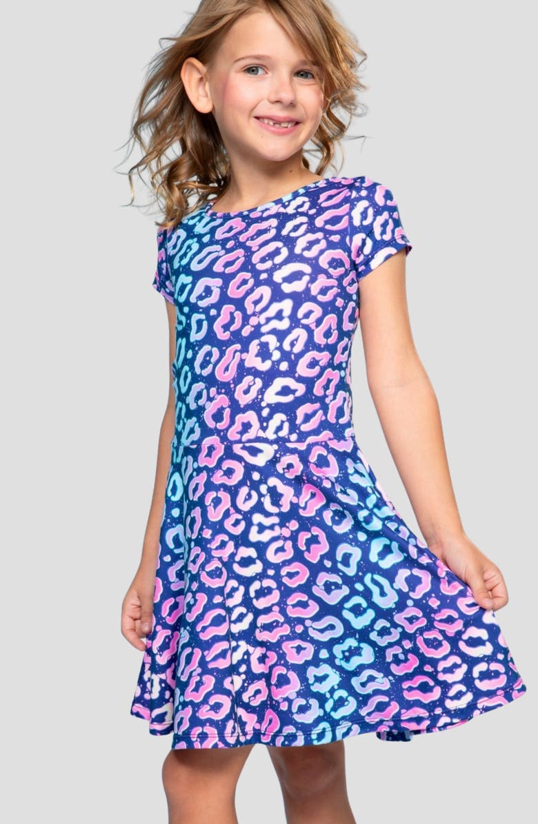 PixieLane Kids' Simply Soft Short Sleeve Skater Dress, Alternate, color, 