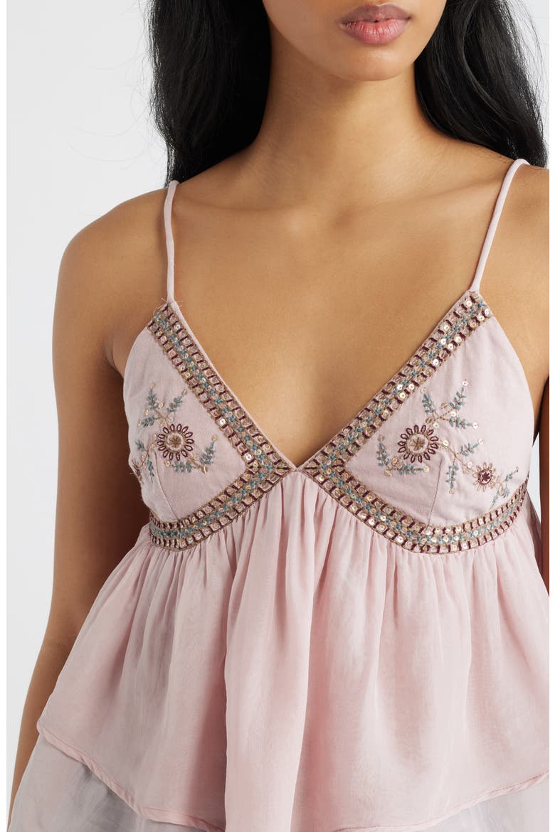 Embroidered Detail Cami, Alternate, color, PINK