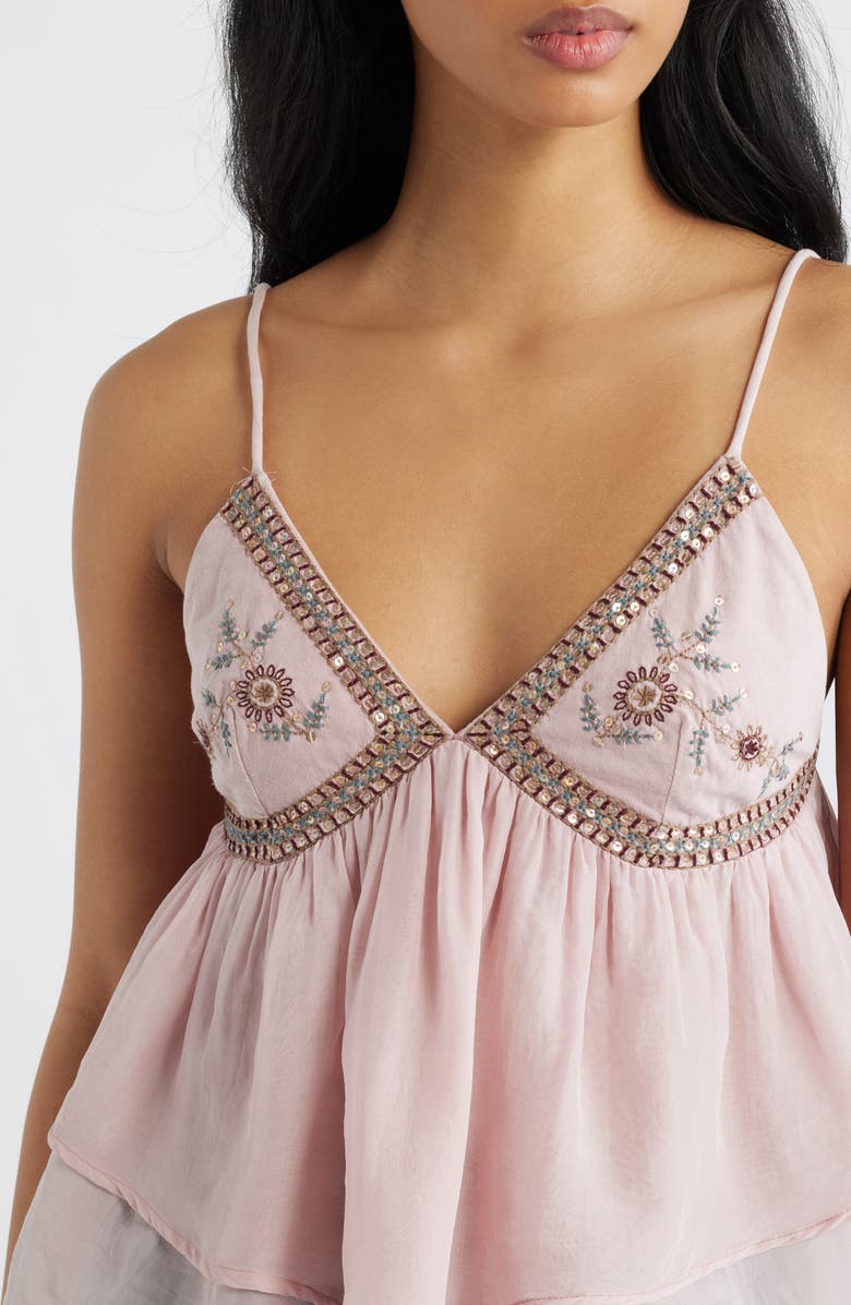 BDG Urban Outfitters Embroidered Detail Cami, Alternate, color, Pink