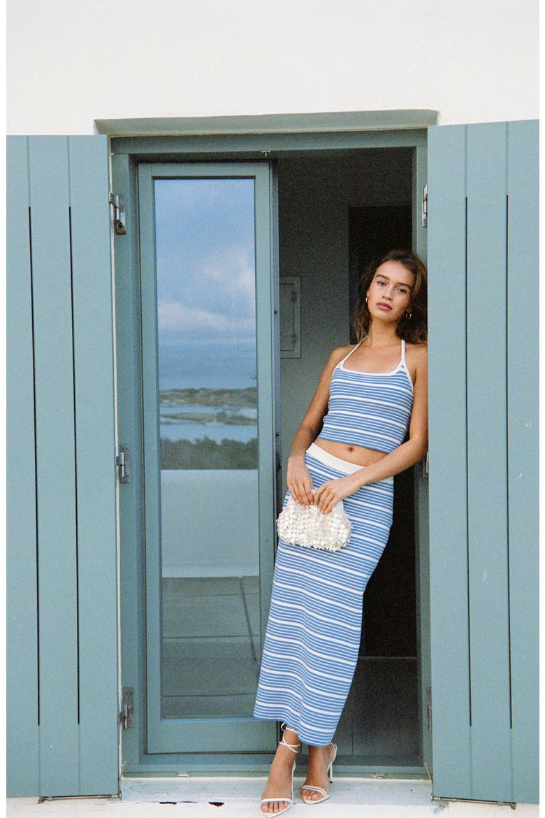 Ravello Stripe Rib Cover-Up Skirt, Alternate, color, OUTER BANKS STRIPE