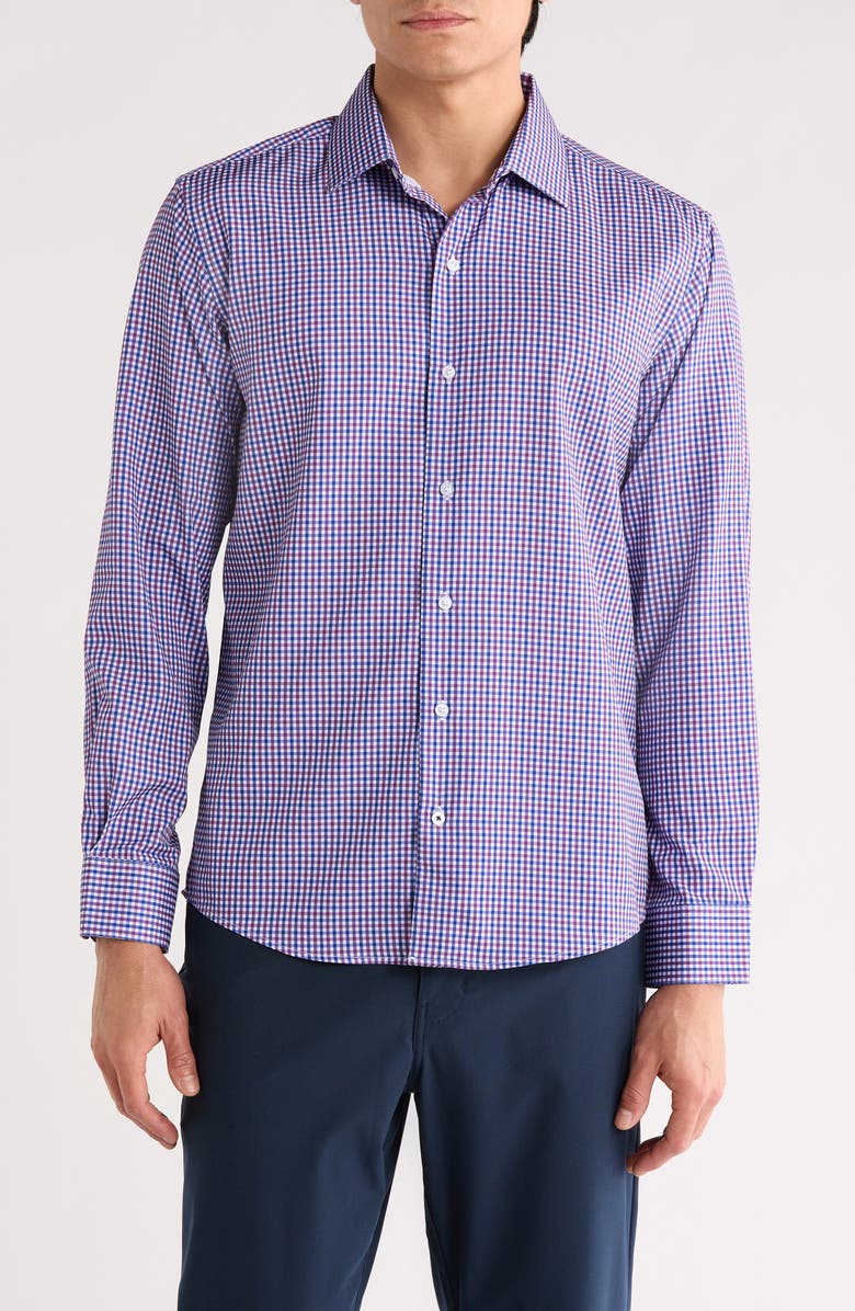 Nautica Check Dress Shirt, Main, color, Blue