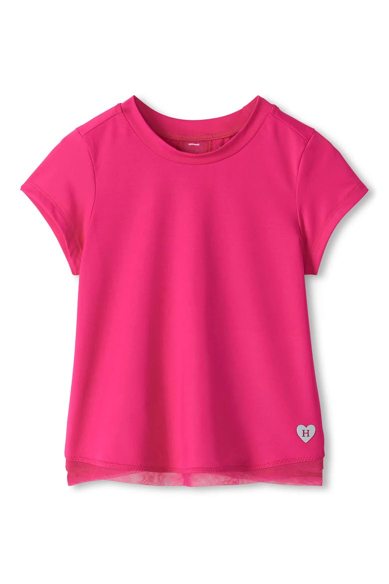 Kids' Mesh Trim Performance Tee, Main, color, PINK YARROW