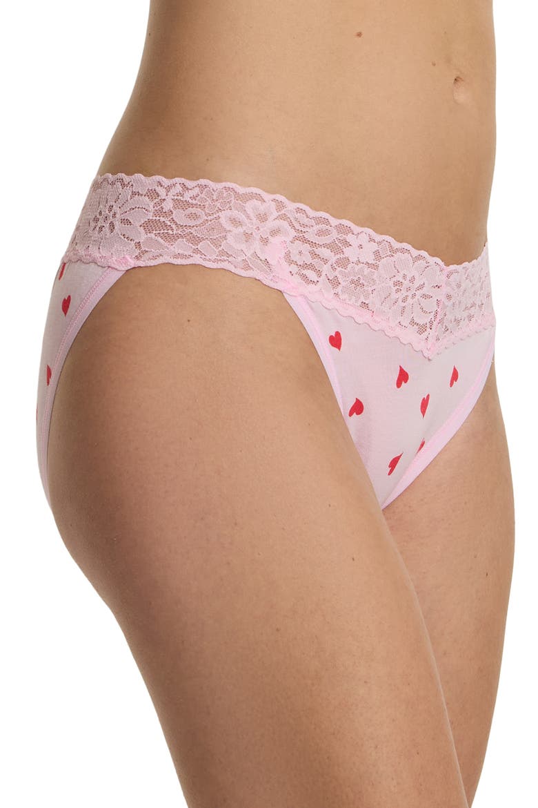 Dream Printed V-Cut Bikini Briefs, Alternate, color, SO IN LOVE PINK