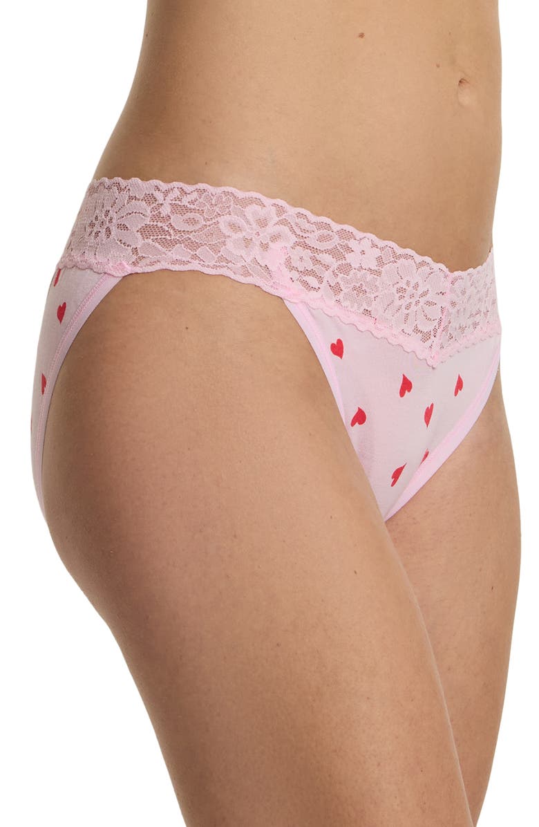 Hanky Panky Dream Printed V-Cut Bikini Briefs, Alternate, color, So In Love Pink
