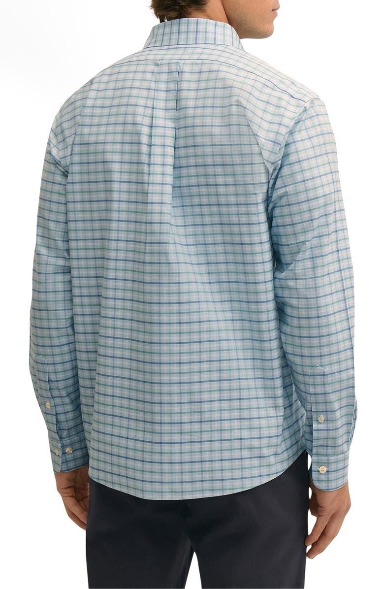 Brooks Brothers Plaid Non-Iron Stretch Cotton Oxford Button-Down Shirt, Alternate, color, Ltbluetealchk