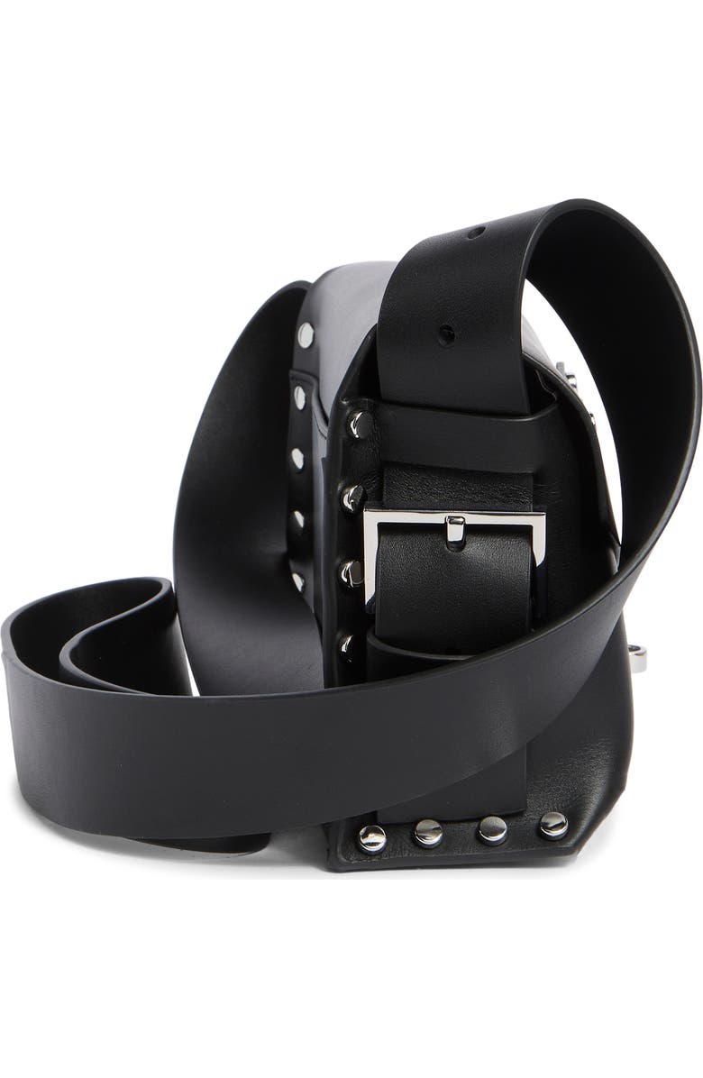 AllSaints Miro Leather Satchel, Alternate, color, Black