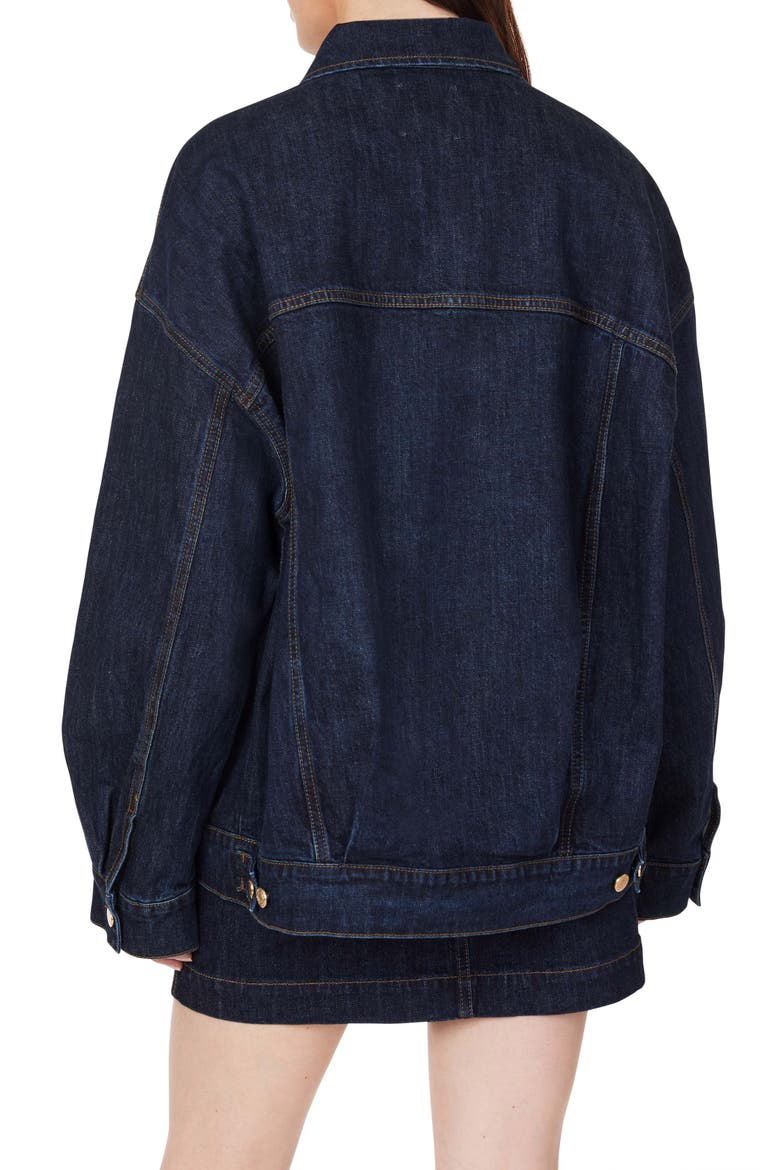 Boyfriend Denim Trucker Jacket, Alternate, color, RINSE