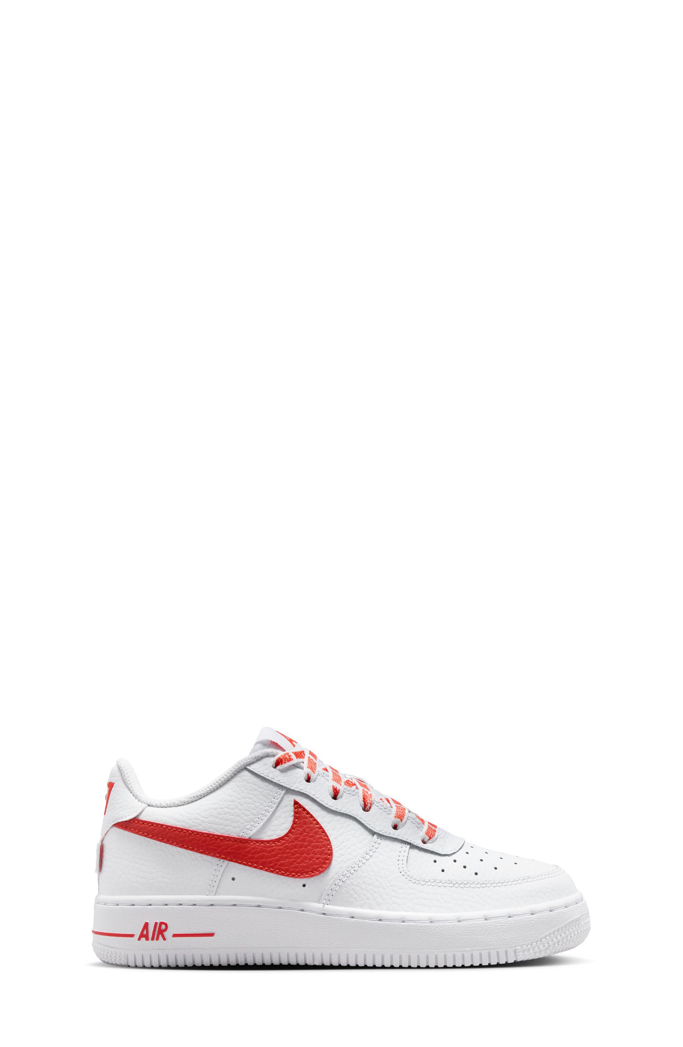 Kids' Air Force 1 Low Basketball Sneaker, Alternate, color, WHITE/ PICANTE RED/ WHITE