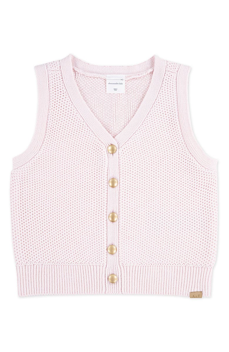 abercrombie kids Kids' Cotton Blend Sweater Vest, Main, color, Mauve Chalk