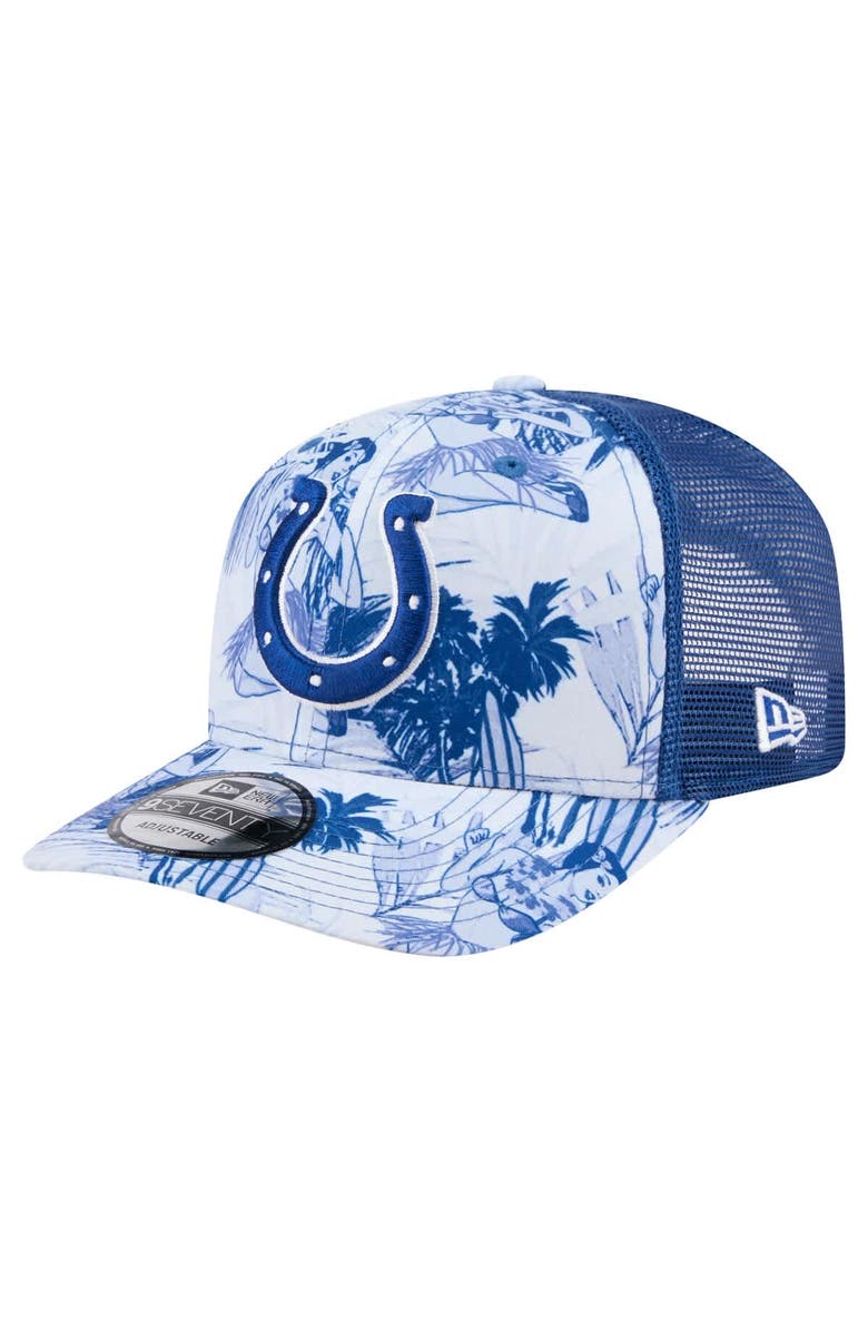 New Era Men's New Era Royal Indianapolis Colts Hula 9SEVENTY Adjustable Trucker Hat, Main, color, 