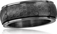 BLACKJACK Men's Stainless Steel Honeycomb Spinner Ring