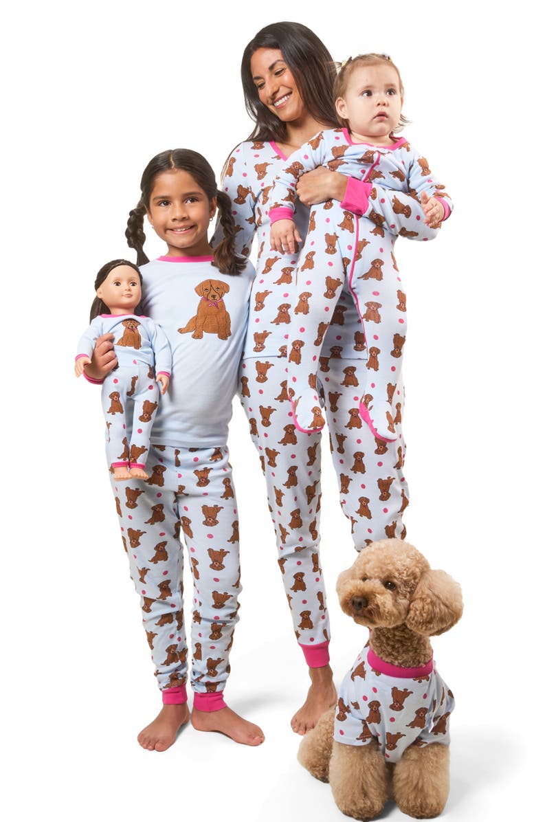 Leveret Women's Cotton Matching Family Pajamas, Dream Weaver Prints, Alternate, color, Puppy