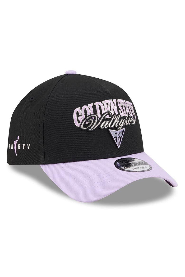 Unisex New Era Eclipse Black/Violet Golden State Valkyries WNBA Tip-Off 2026 Metal Badge A-Frame 9FORTY Adjustable Hat, Main, color, Eclipse Black