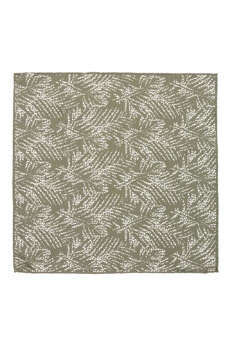 Print Silk Pocket Square, Alternate, color, OPEN GREEN