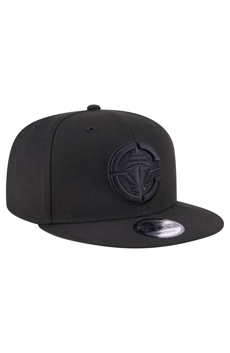 New Era Men's New Era Black LA Clippers Black On Black 9FIFTY Snapback Hat, Alternate, color, Black