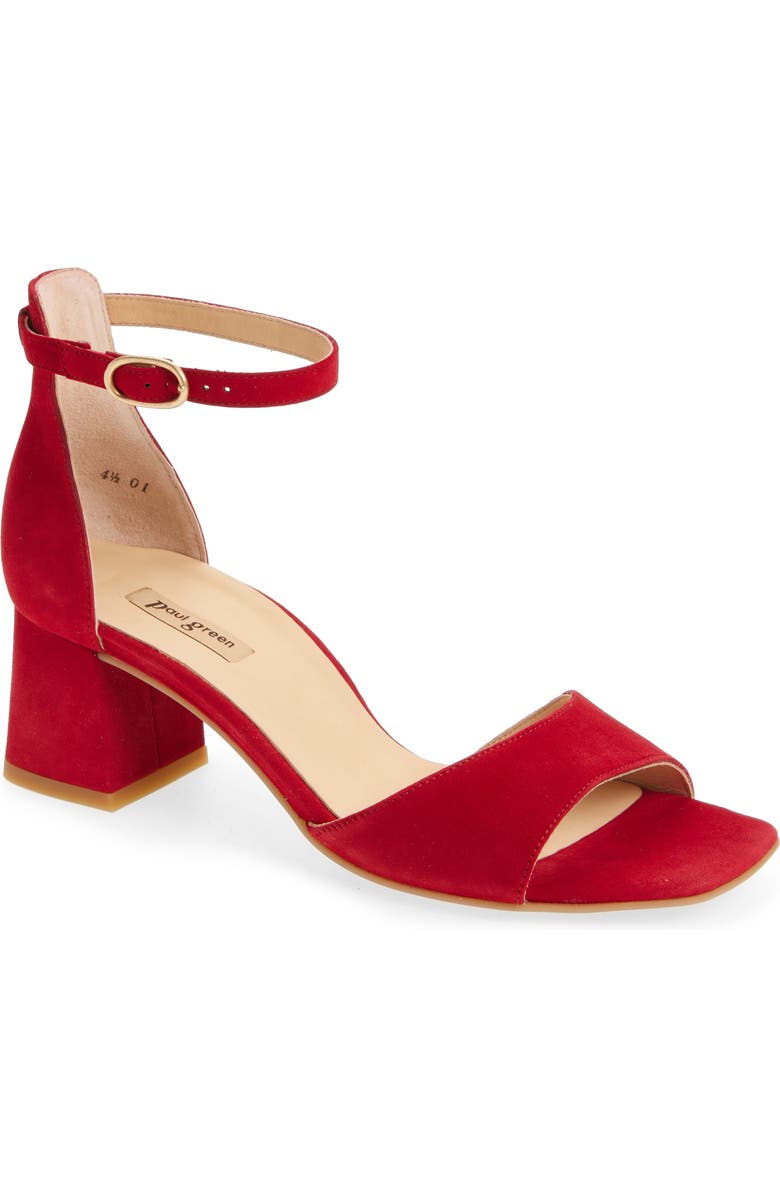 Paul Green Barbee Ankle Strap Sandal, Main, color, Chili Suede