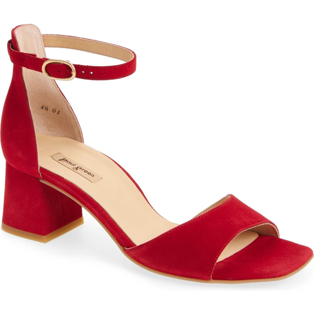 Paul Green Barbee Ankle Strap Sandal In Red