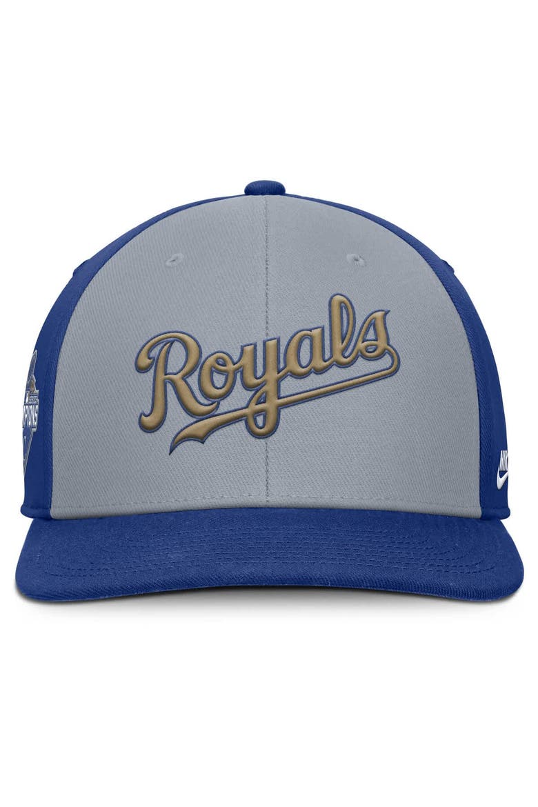 Men's Nike Gray/Royal Kansas City Royals Pro Performance Snapback Hat, Alternate, color, Gray